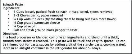 Pesto Recipe